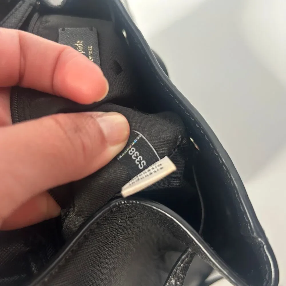 Kate Spade Black Saffiano Leather Flap Backpack